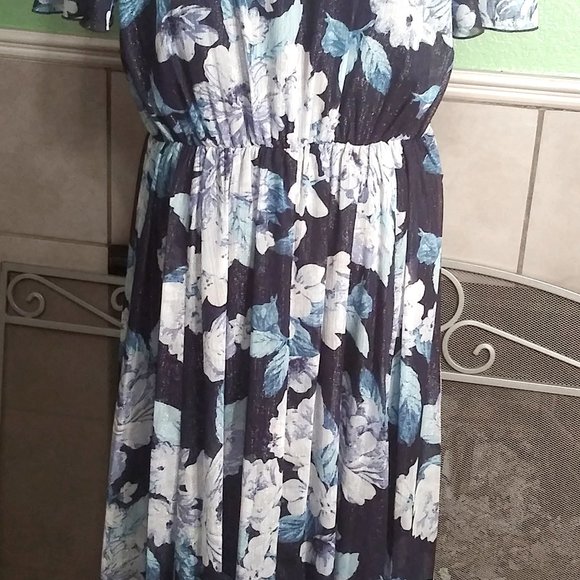 Party Dress, Floral Gown, Evening Dress, Embellished Gown, Size 14W Dress, Maxi - Picture 10 of 12